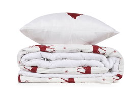 L'essentiel linge de maison Geyik - Juego de colcha individual Rojo clarete y Blanco